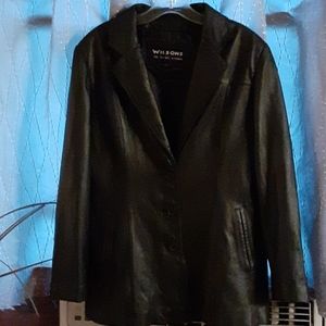 Wilson's black moto leather jacket.